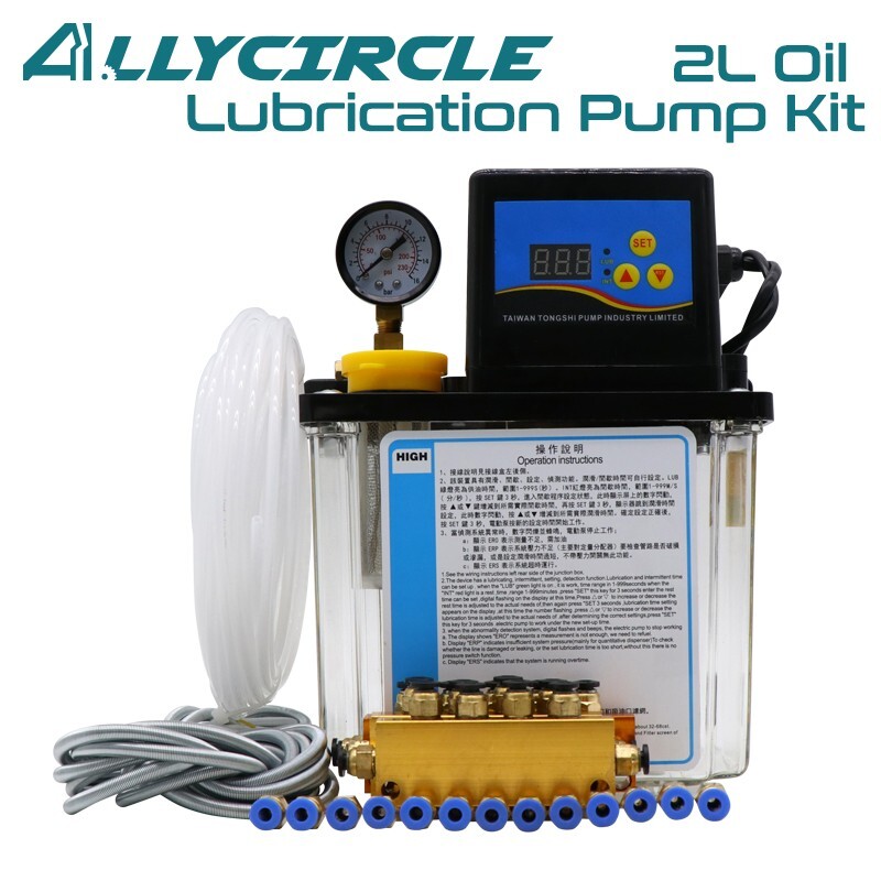 2L CNC Lubrication Oil Solenoid Pump Kit Guage CNC Lubrication Pump  AC110V