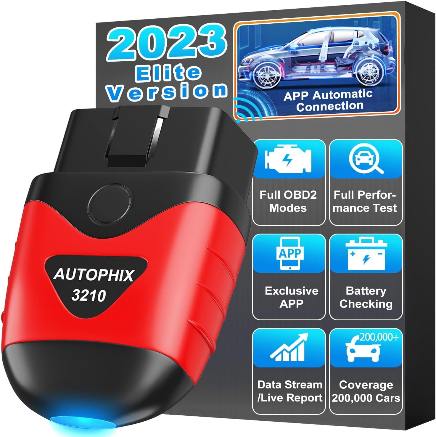 Bluetooth Code Reader Car Scanner OBD2 Auto Diagnostic Tool for iPhone Android
