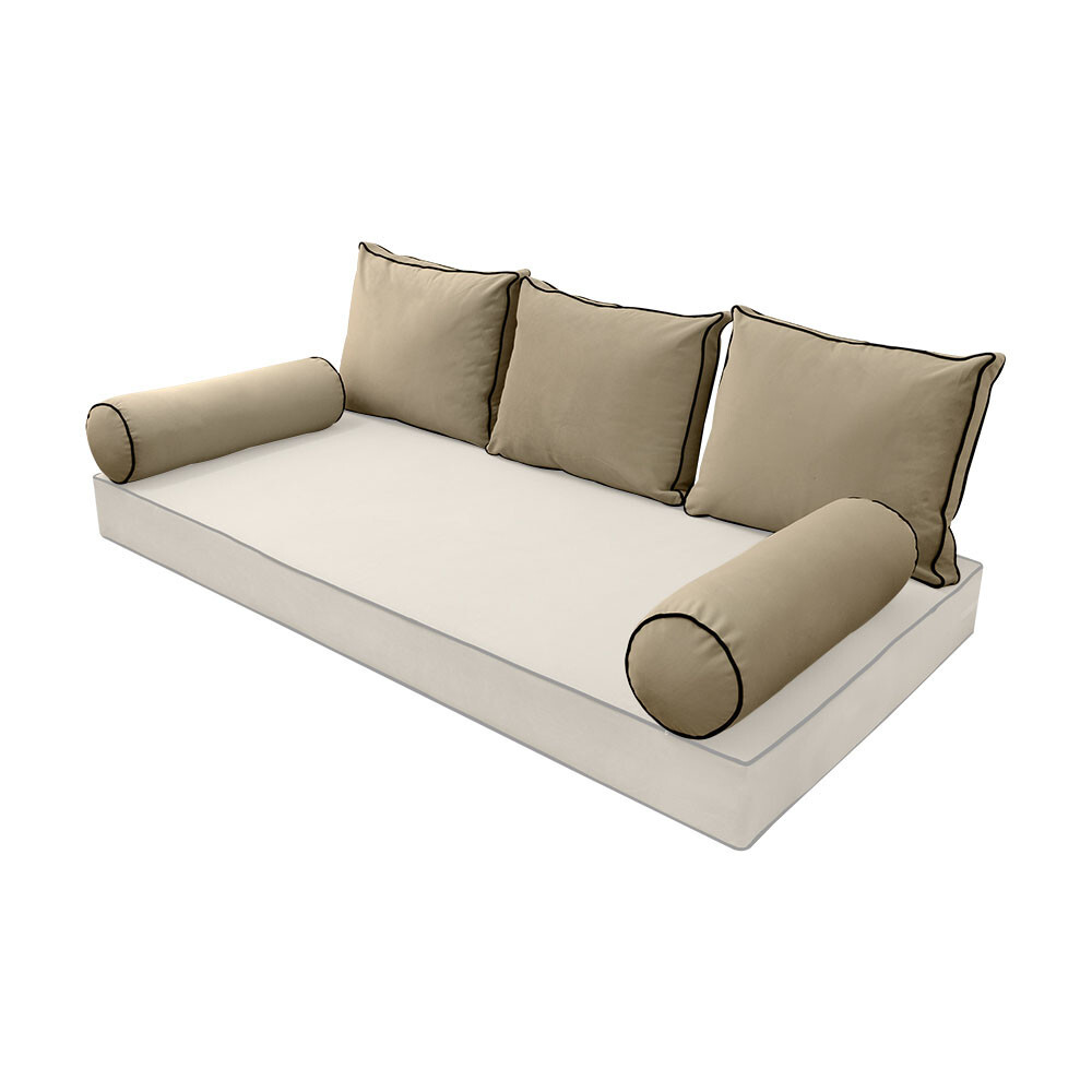 SLIPCOVER ONLY Contrast Full Style V3 Velvet Indoor Daybed Bolster Cushion AD304