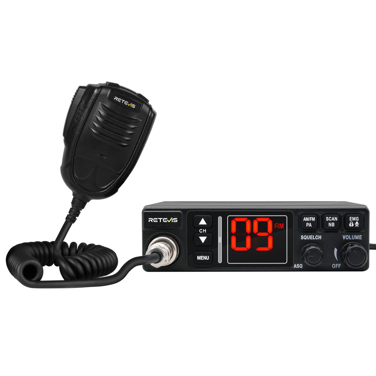 Retevis MB3A CB Radio 4W Dual Mode AM/FM 40-Channel With Emergency Channel 9/19