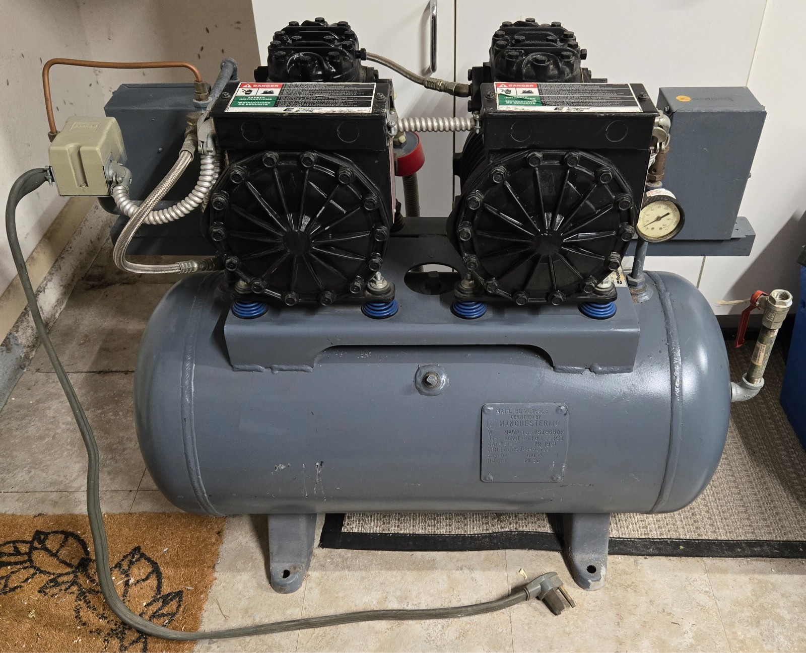 NEVER USED: USA-Made Vacudent MDC-102 Air Compressor (2 HP / 20 Gal.)