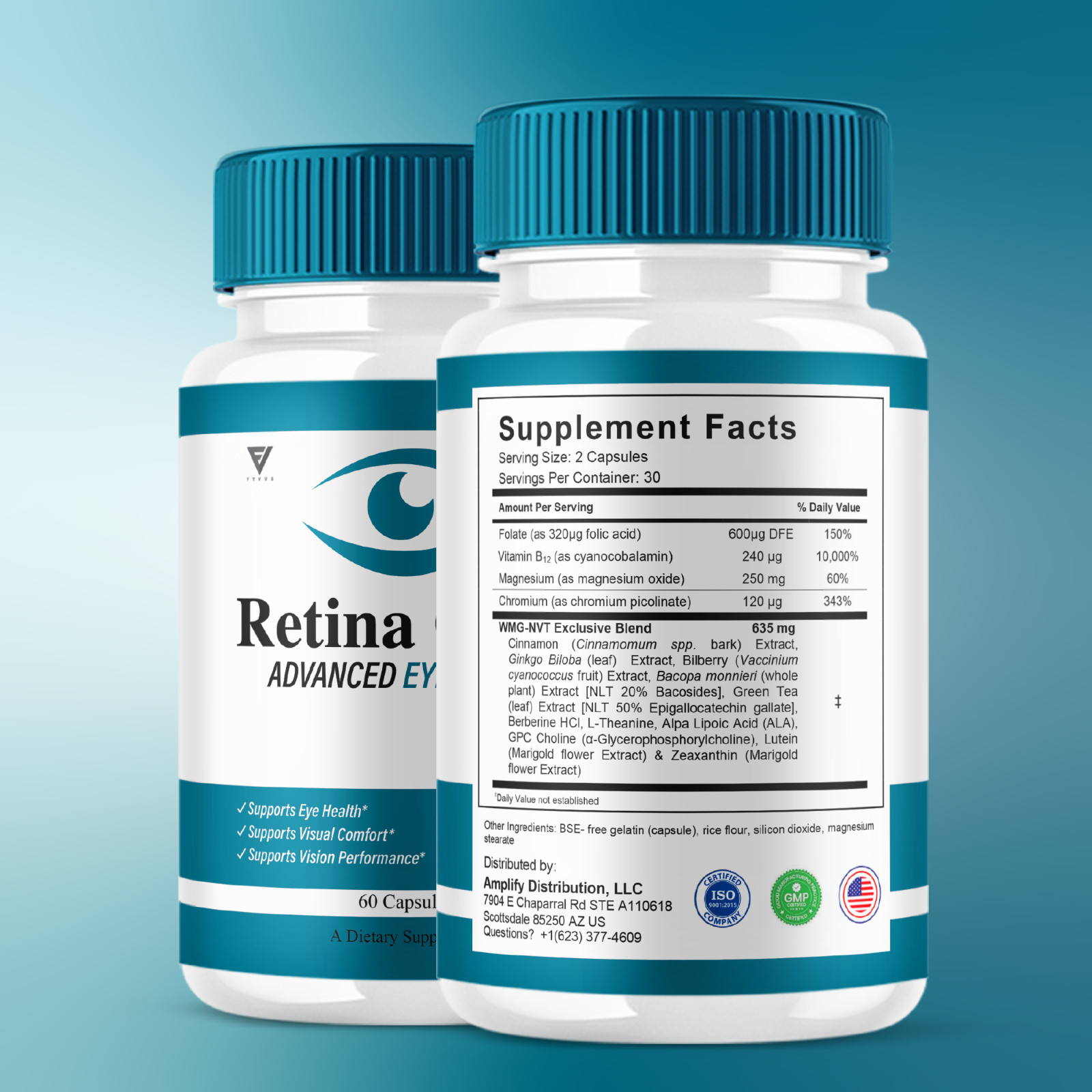 Retina Clear Capsules, RetinaClear Premium Supplement (60 Capsules)