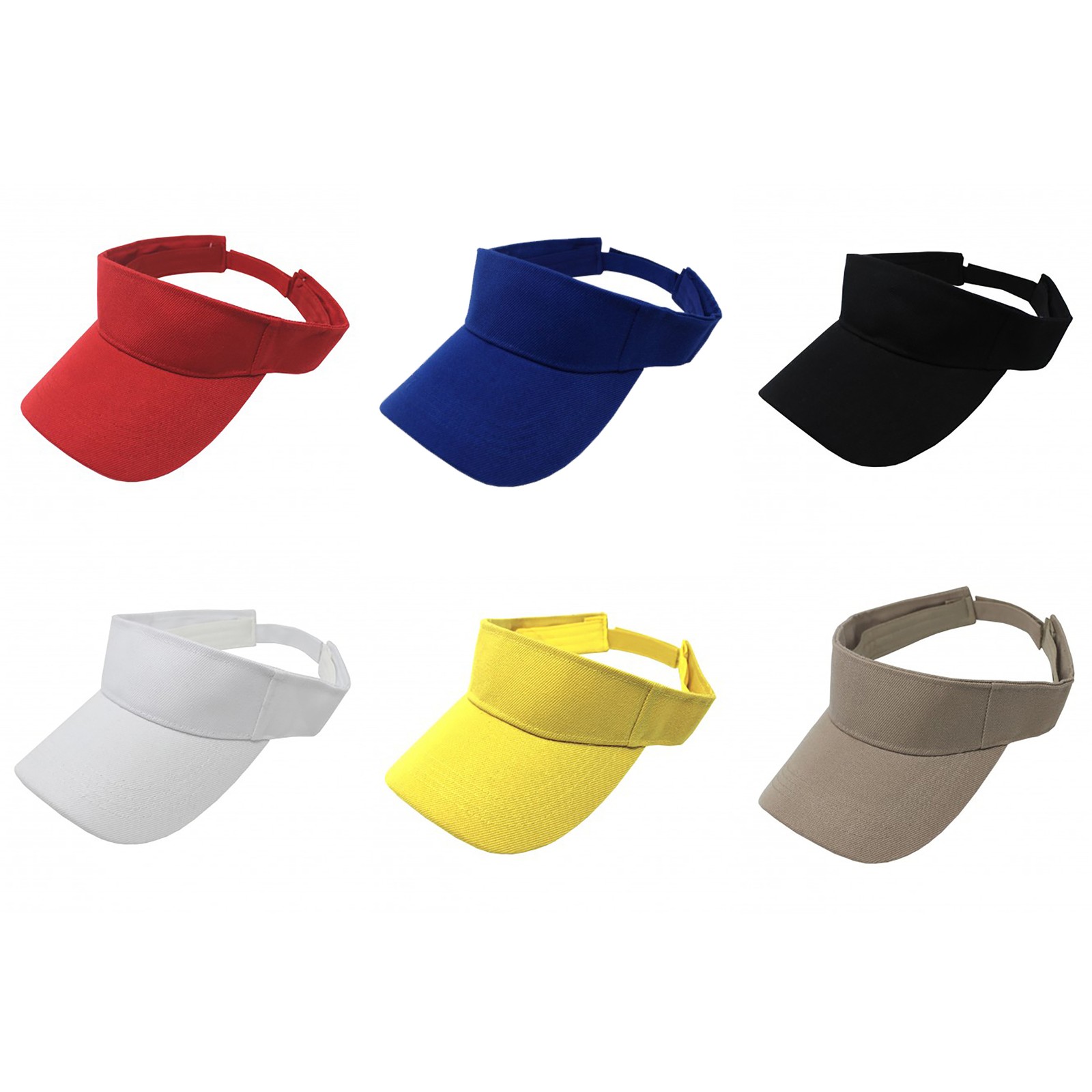 6 Pack Adjustable Sun Visors Great for Sports Travel or Workouts