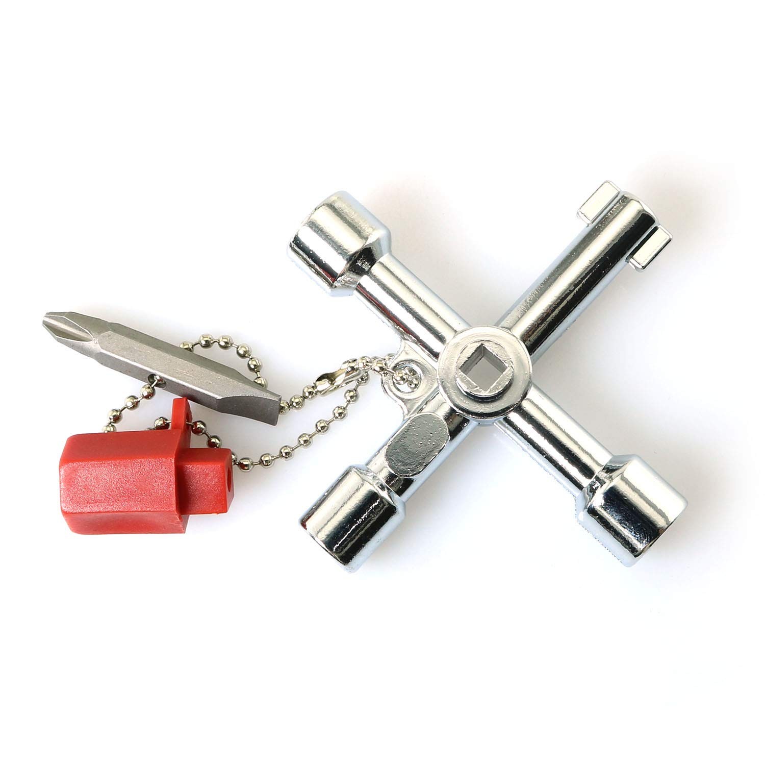 4 Way Cross Key Zinc Alloy Multifunction Triangle Wrench Key Universal Openin...