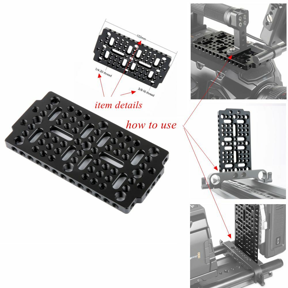 Niceyrig 1/4" 3/8" Thread Cheese Mounting Plate for Camera Tripod Rig