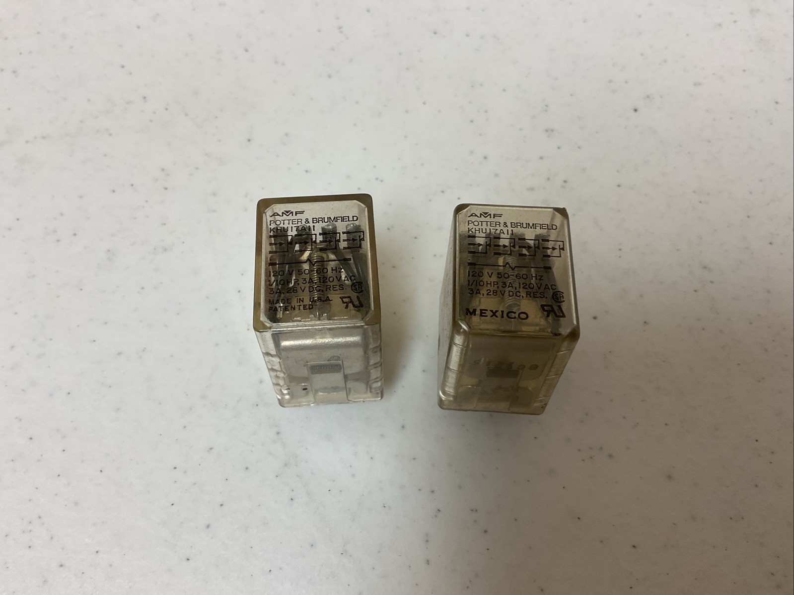 LOT OF 2 POTTER & BRUMFIELD KHU17A11 POWER RELAY, FREE SHIPPING