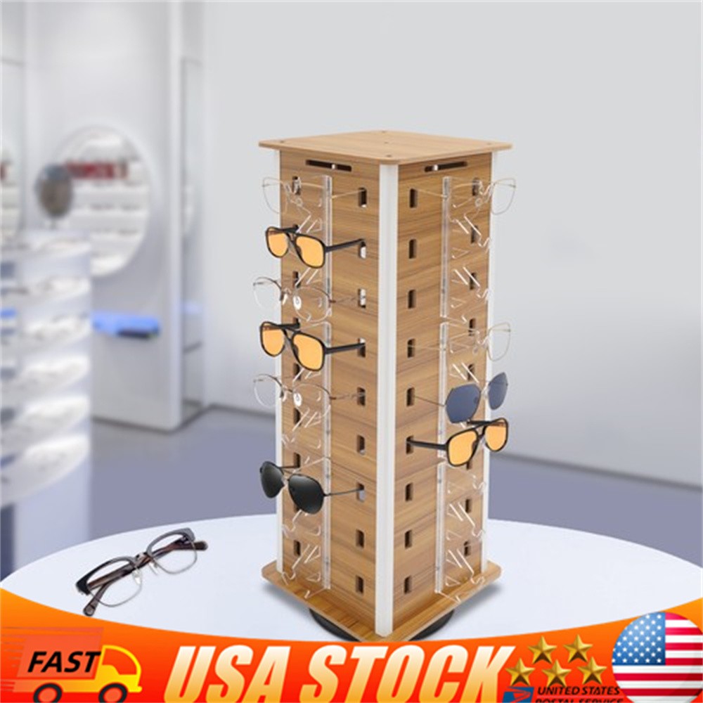 4-Sided Sunglasses Display Rack 36*66cm Eyeglass Organizer Holder 360° Rotating.