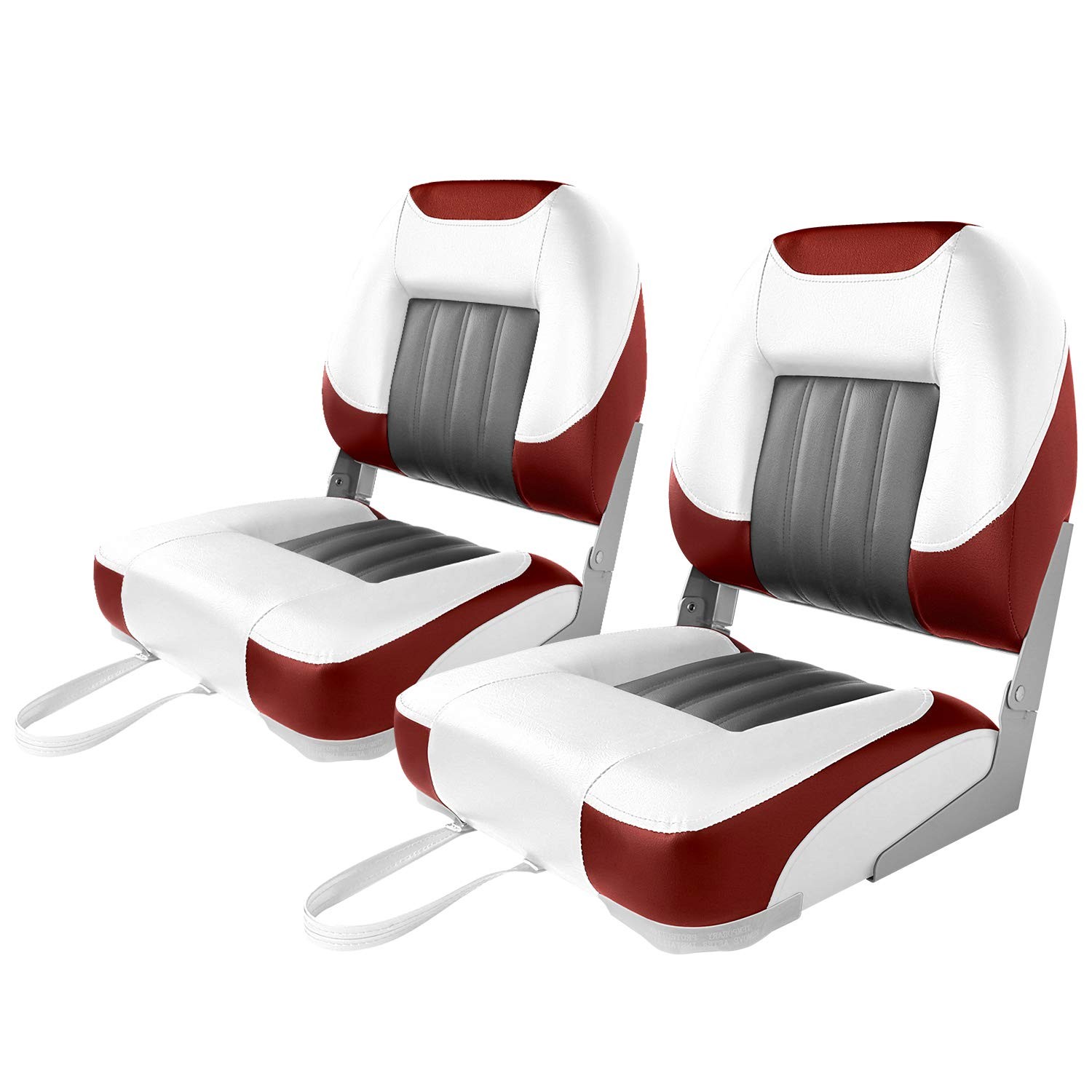 XGEAR Deluxe Low/High Back Boat Seat, Fold-Down Fishing Boat Seat