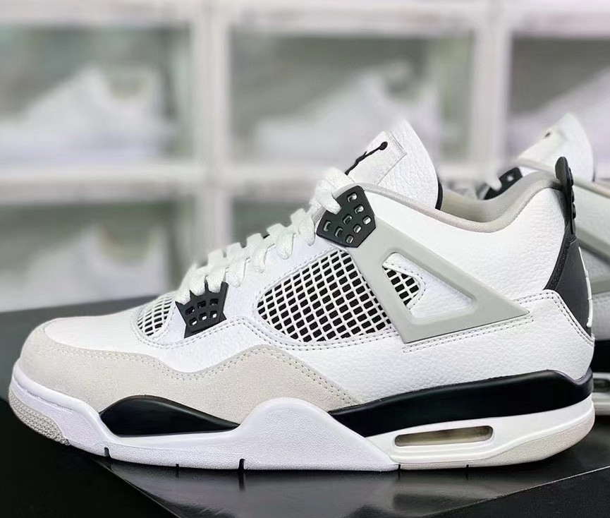 Jordan 4 Military Black Men's Retro Mid Top Basketball Shoes