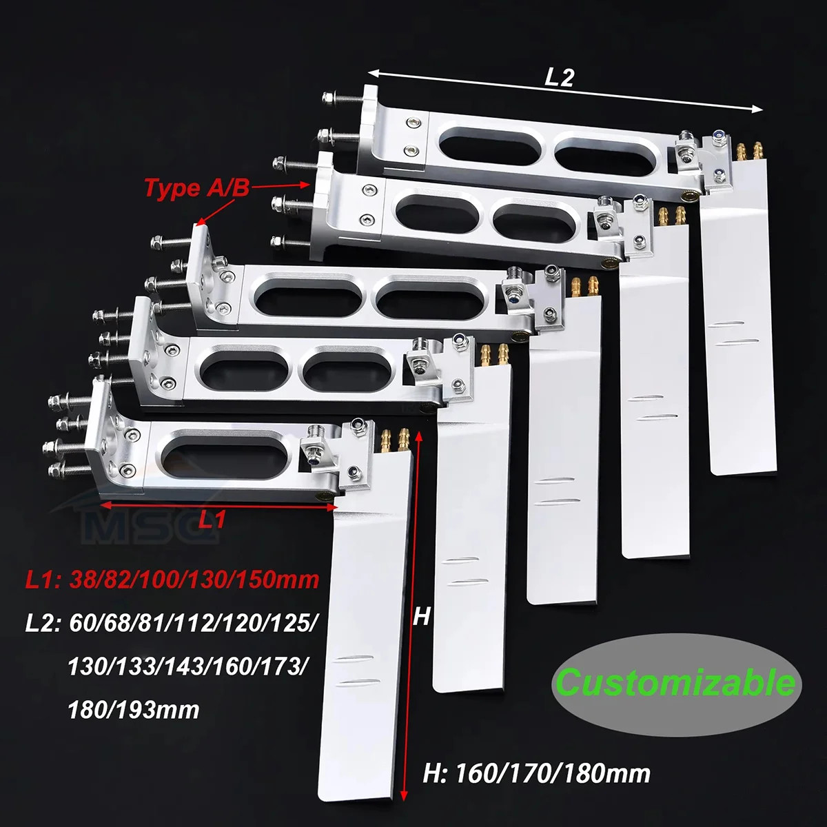 CNC Alloy Rudder L/T Type Rc Boat Rudder L160/180mm With Water Single/DualPickup