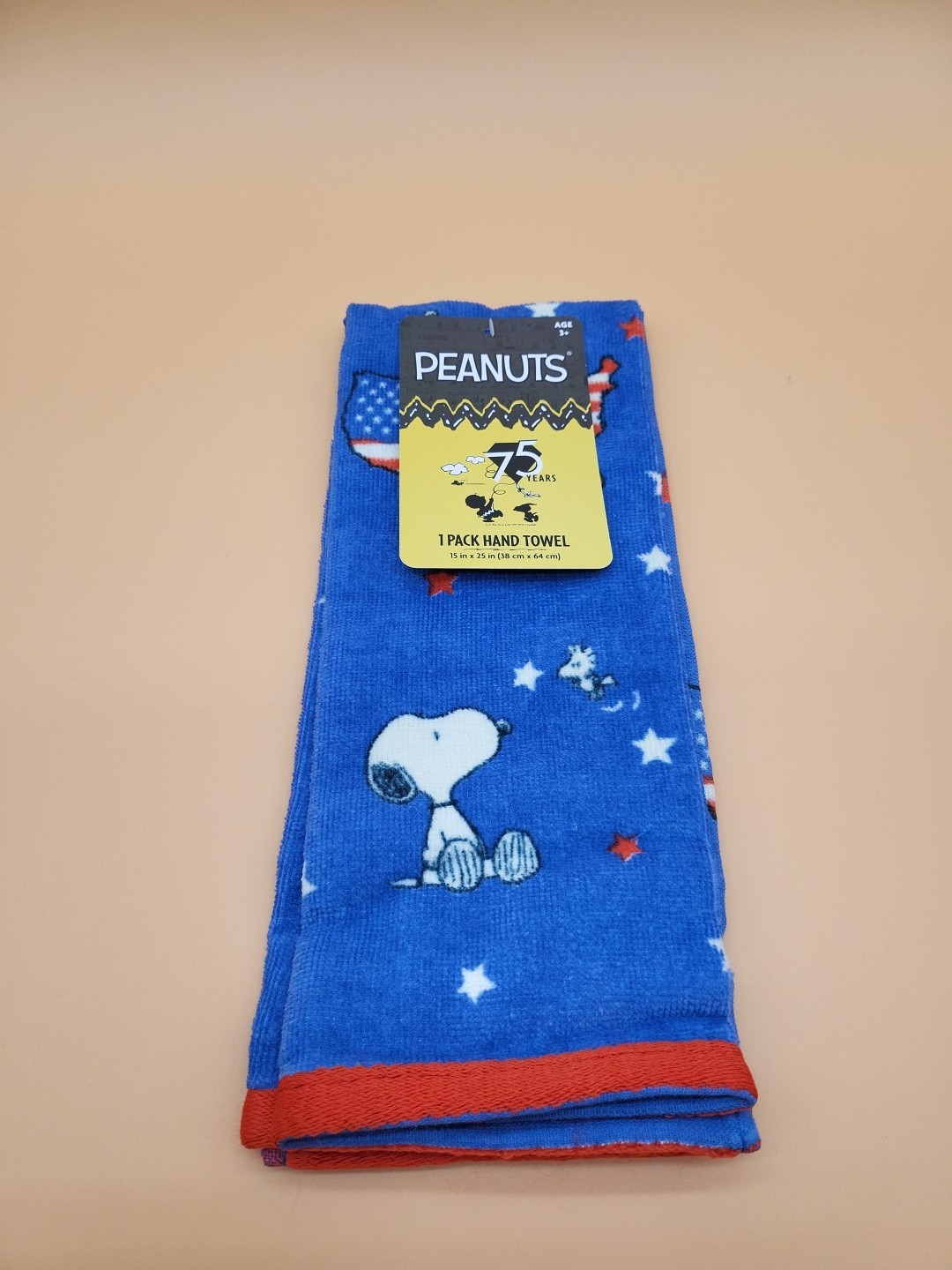 Peanuts New 2025 Snoopy & Woodstock Patriotic Hand Towel 1 Pack 15in x 25in