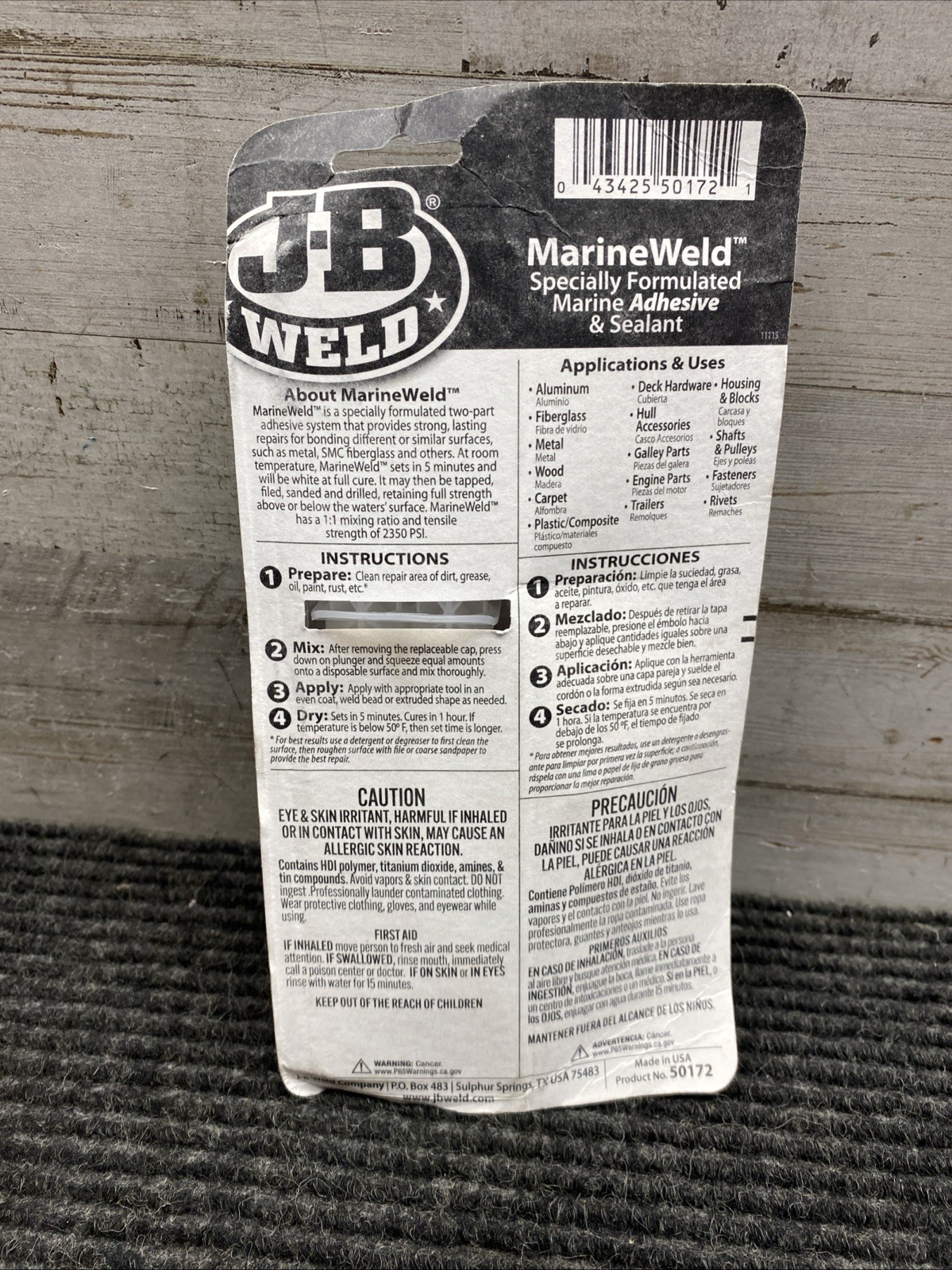 J-B Weld 50172 25 ml MarineWeld Syringe