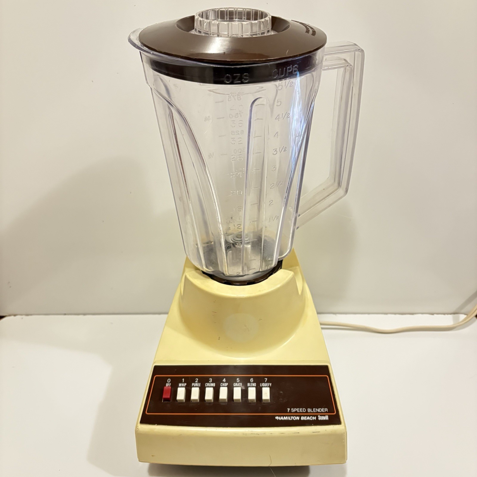 *LID ONLY^ Vintage Hamilton Beach Scovill Model 600-2 Almond 7-Speed Blender