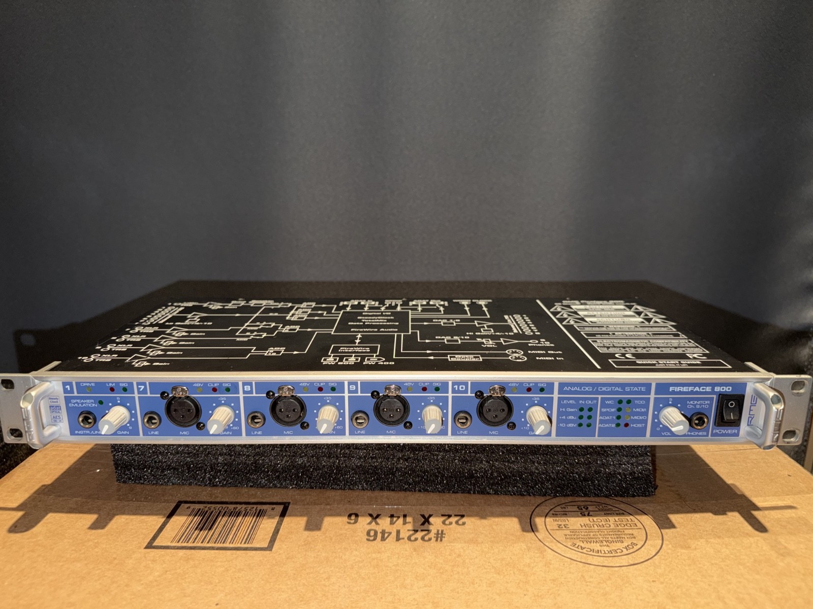 RME Fireface 800 FireWire Audio Interface 28x28 4 Mic Pres ADAT MIDI Tested