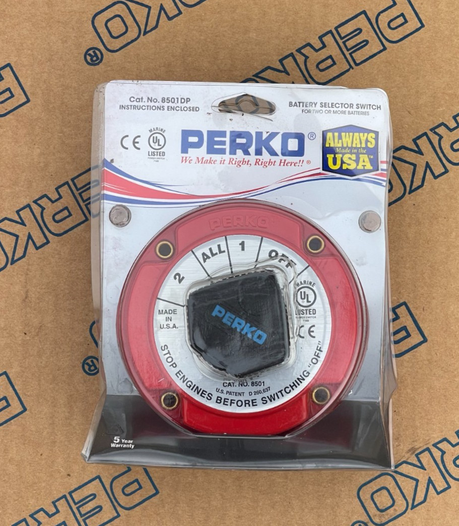 Perko 8501DP Marine Dual Battery Selector Switch for Boat/RV Motor