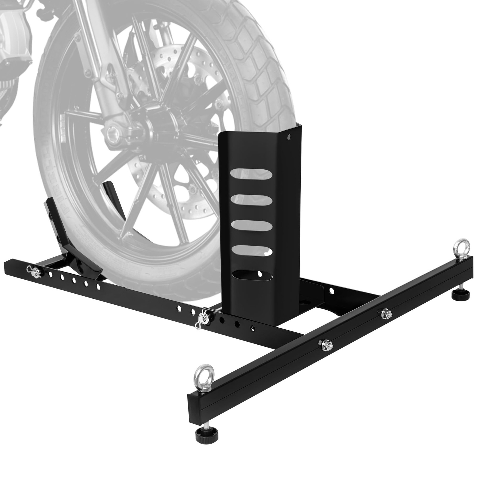 Heavy Duty Motorcycle Wheel Chock Front Stand Adjustable 15-22 Inch 1800lb