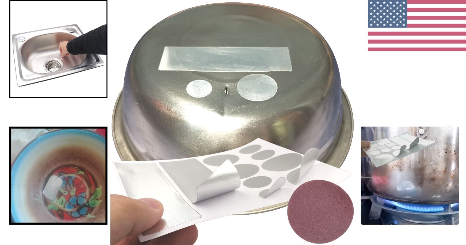 12PCS Aluminum Patch Repair Kit for Kitchen Cookware - High Temp & Waterproof