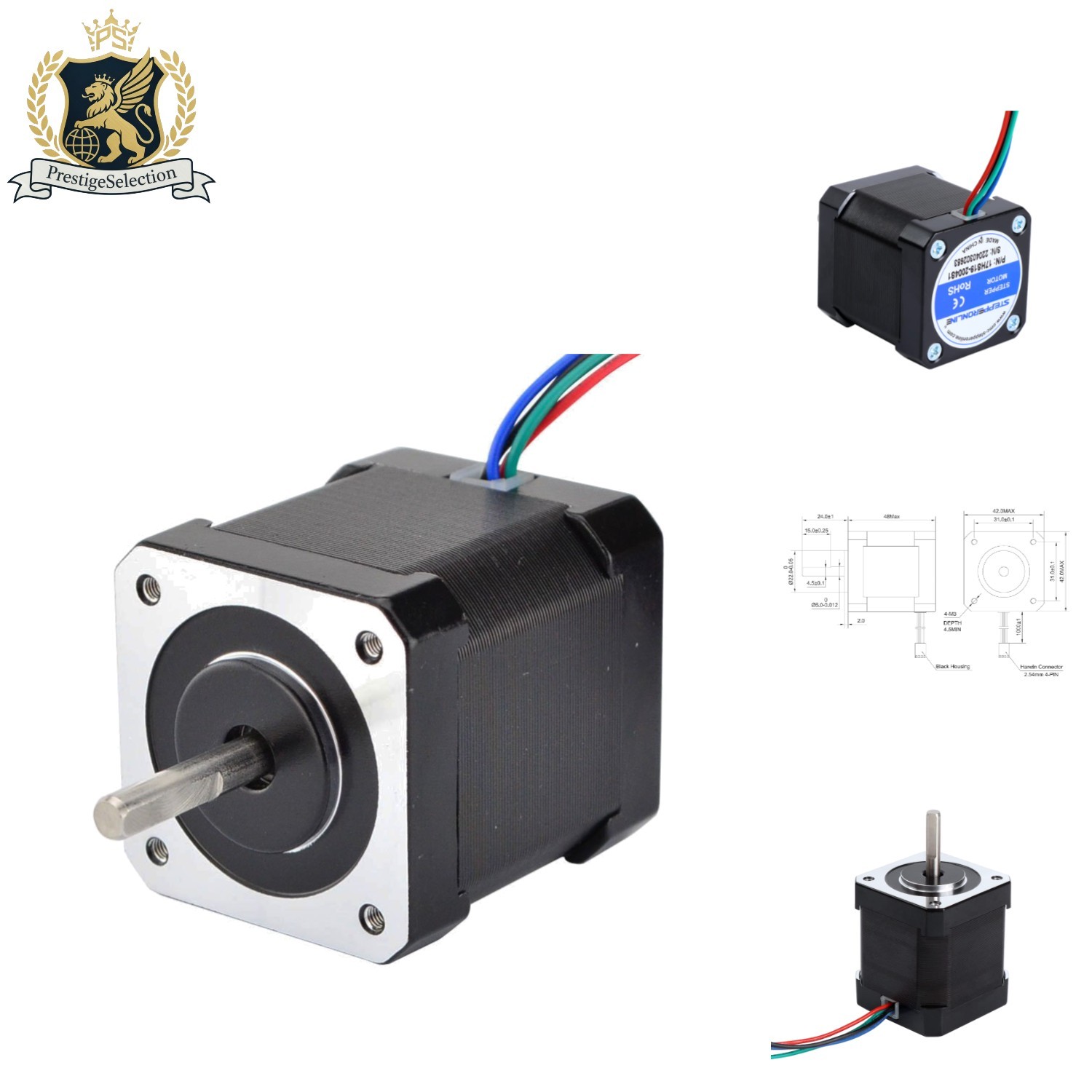 Bipolar Nema 17 Stepper Motor with 1m Cable - 2A 59Ncm for Enhanced Performance