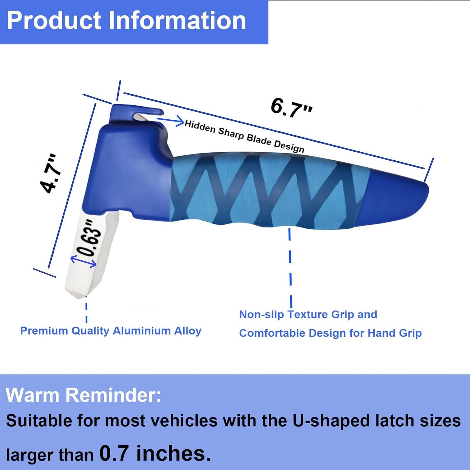 Car Door Handle for Portable Elderly, Blue-2 pack