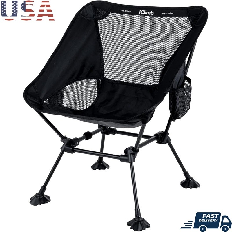 Ultralight Portable Camping Chair Heavy Duty Folding Outdoor Seat W/ Cup Holder