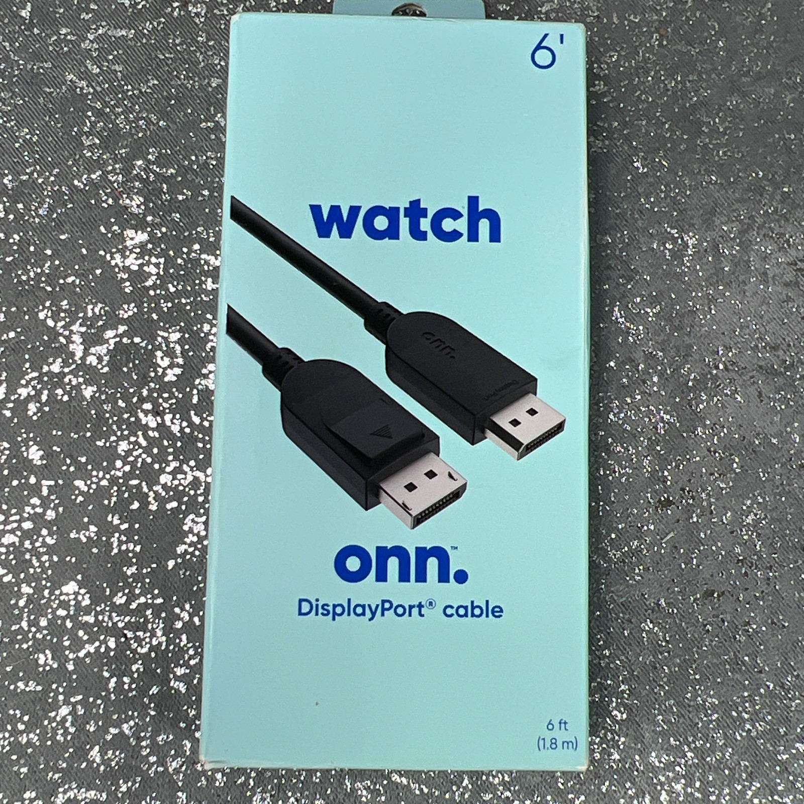 onn DisplayPort Cable 6ft DisplayPort to DisplayPort Black Open Box
