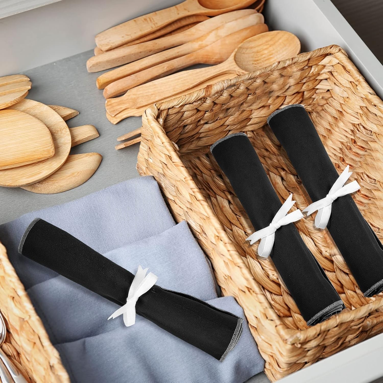 6 Pcs Anti Tarnish Silver Storage Bags Cloth Felt Flatware...