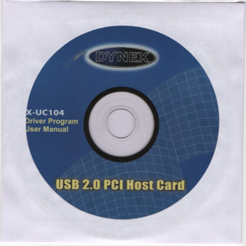 Dynex DX-UC104 USB 2.0 PCI Host Card Driver & Utility Software CD-ROM (2004)