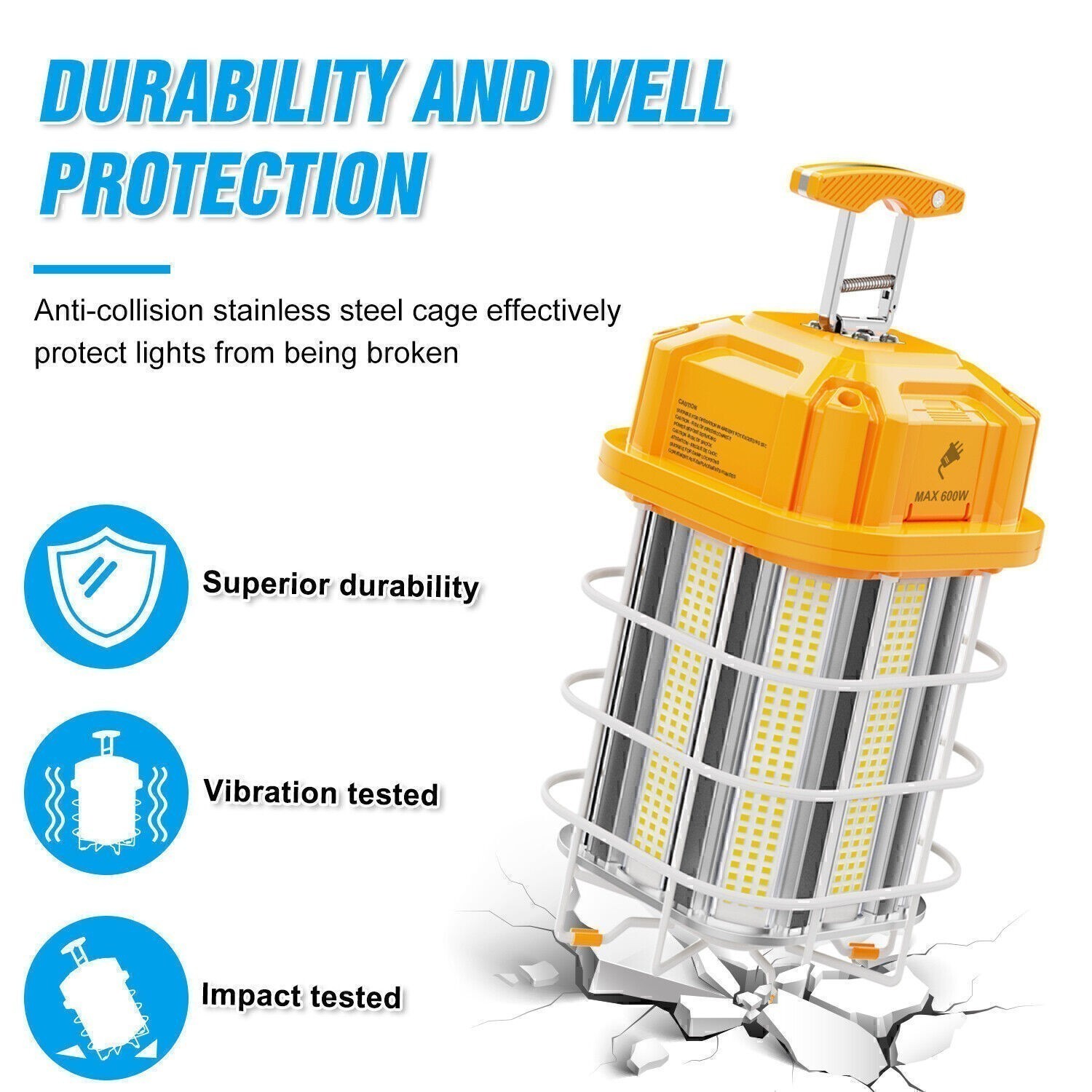 LED Jobsite Light 150W Linkable Temporary Work Construction Tunnel Hanging Lamp