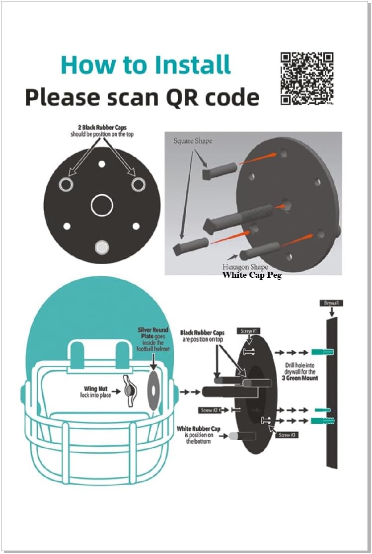 Mini Football Helmet Wall Mount Display Floating Small, "Mini" Size