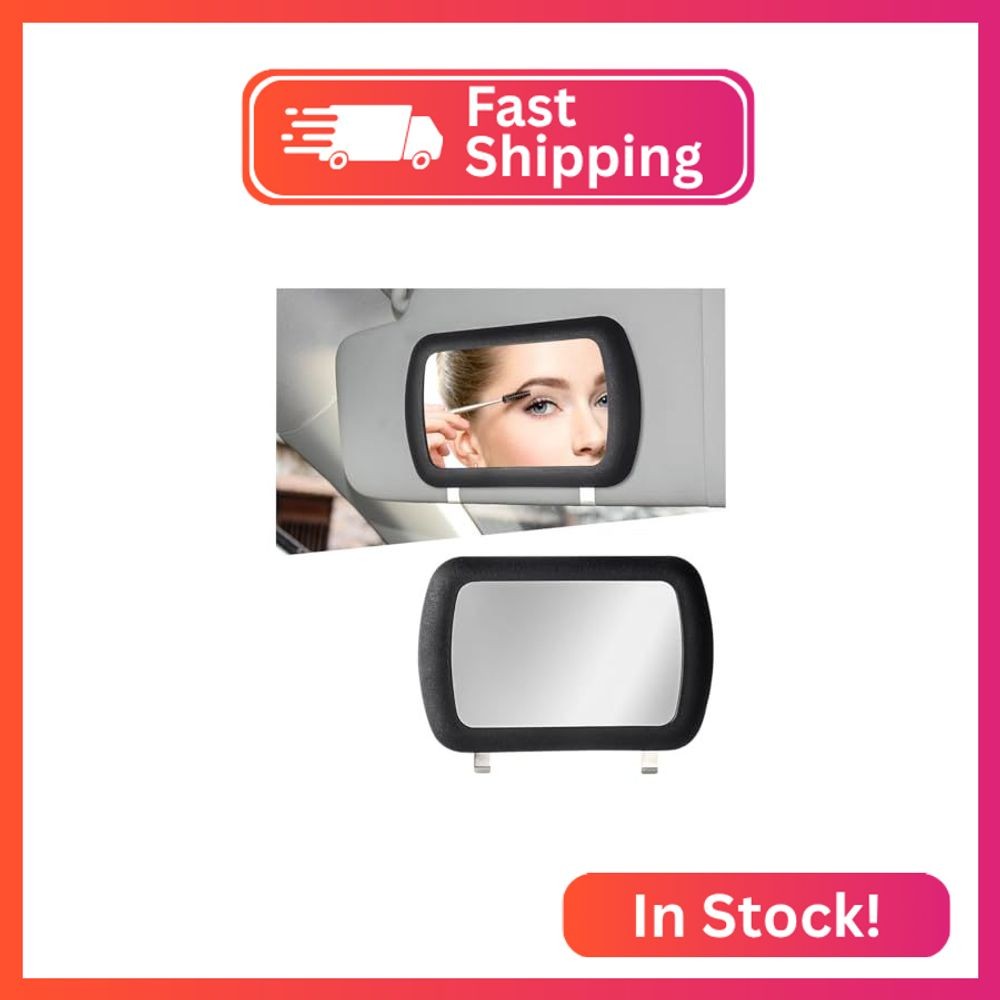 Yourkar Car Sun Visor Vanity Mirror, Clip on Rear View Sun Visor Makeup Mirror f