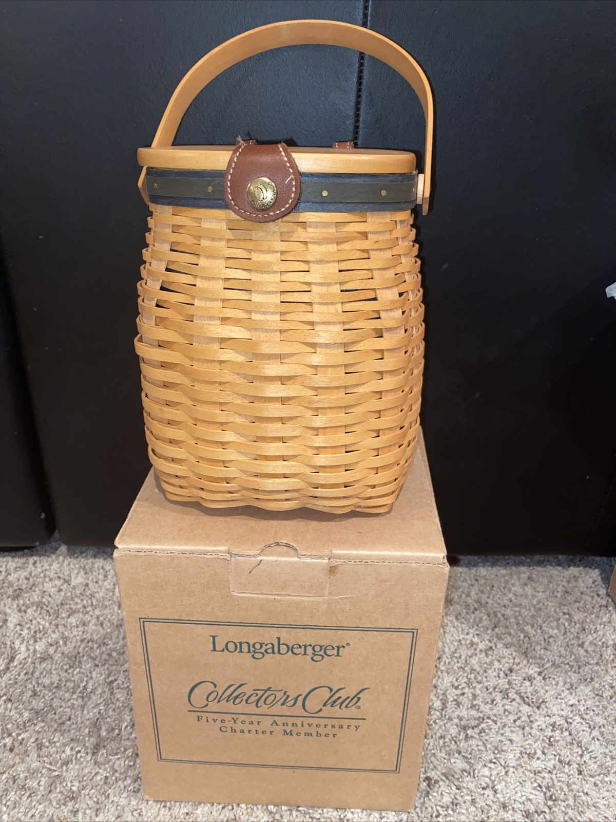 Longaberger 2001 Collectors Club Member 5 year anniversary Basket Combo NIB