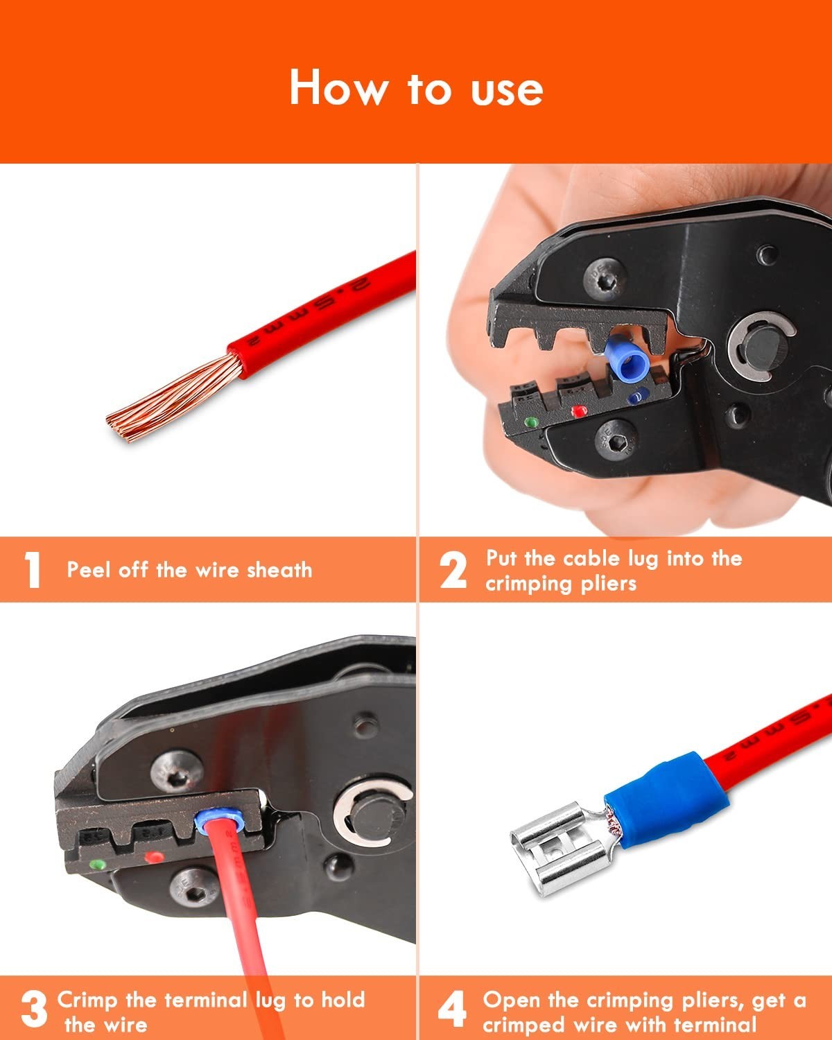 Versatile Electrical Connector Kit: 17 Types Spade, Ring & Fork Connectors