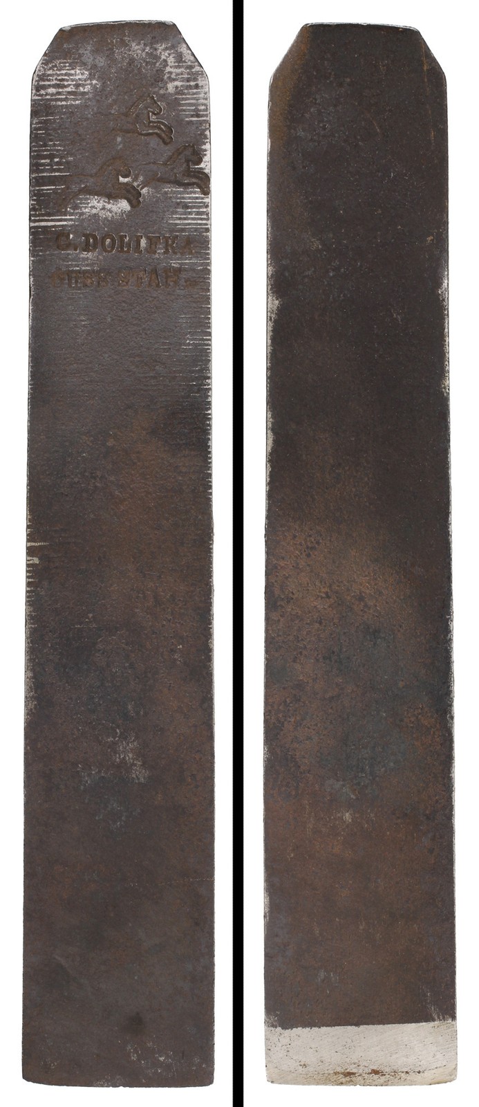 German Made "C. Dolifka" 1 1/8" Width Tapered Sgl. Cutting Iron - mjdtoolparts