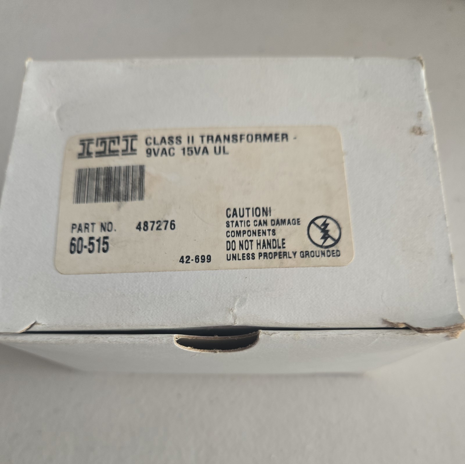 ITI 60-515 487276 9VAC 15VA Class II Transformer NEW NOS