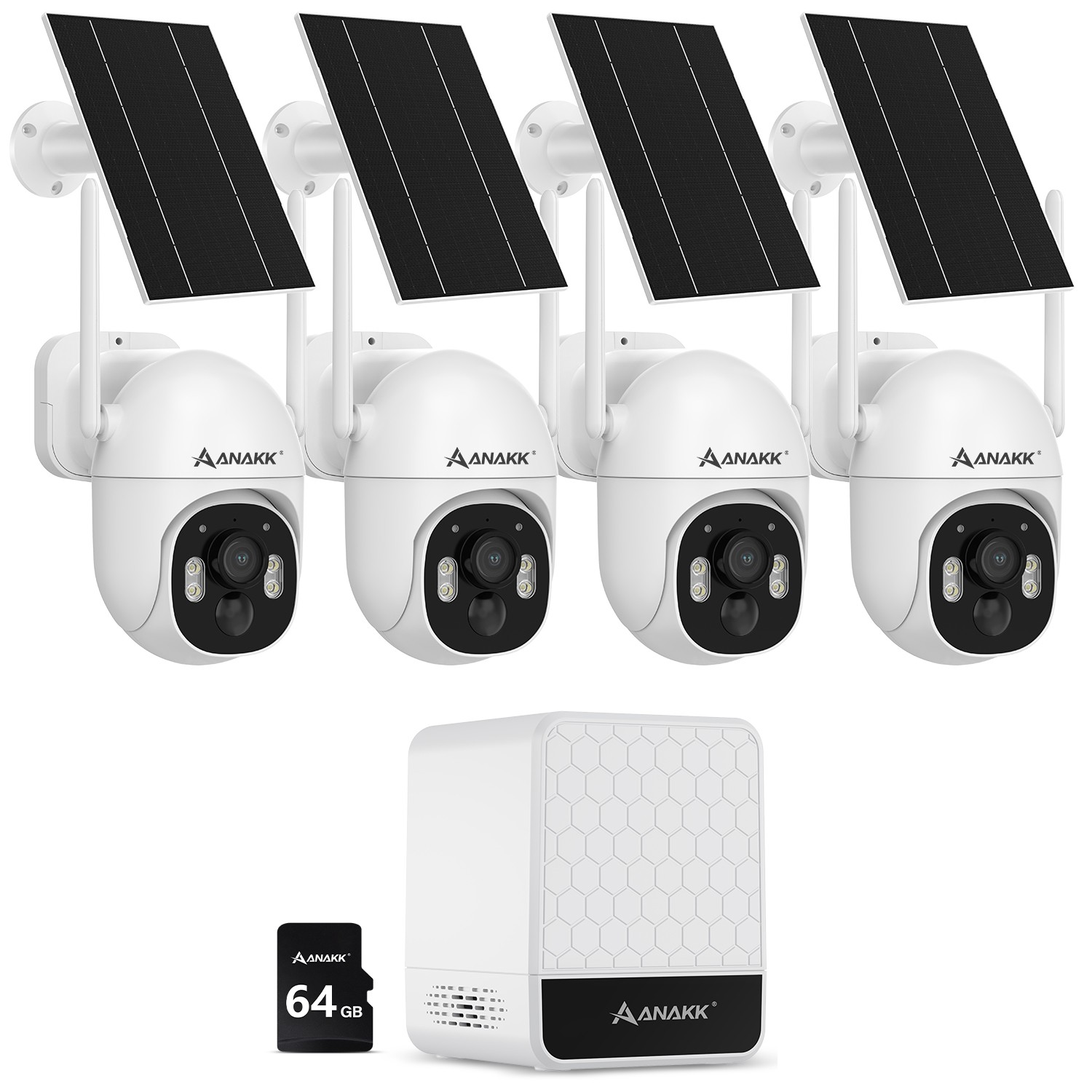 4MP 10CH Solar Powered Battery Wireless Security Camera System 1TB NVR Audio