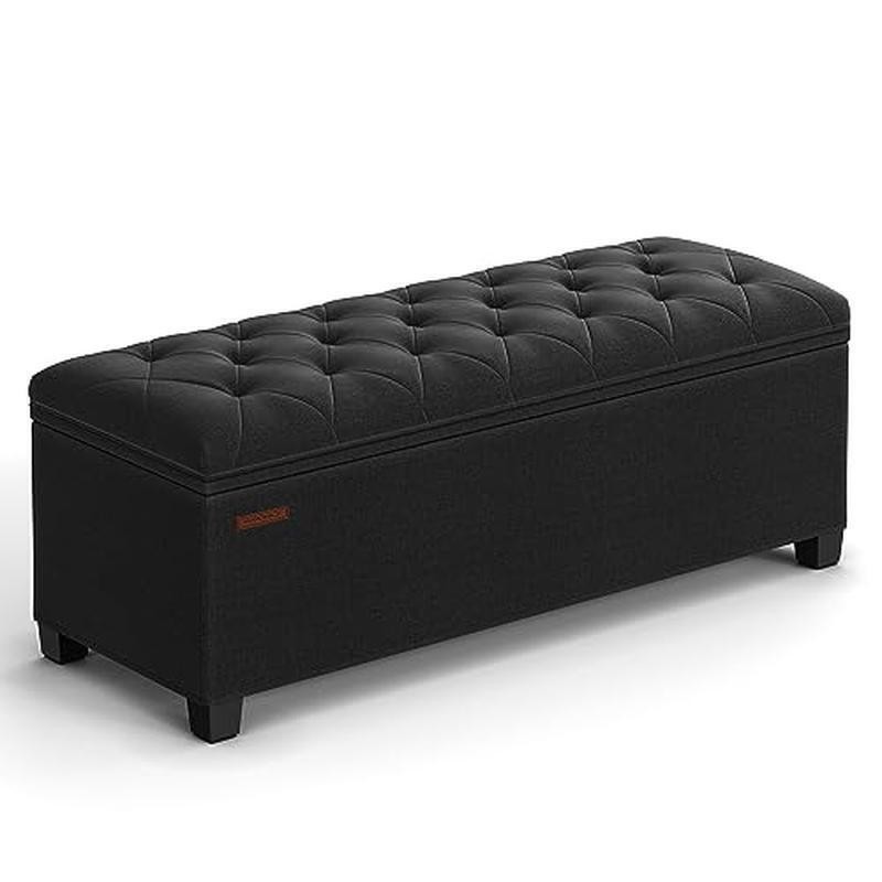 Elegant Storage Ottoman Bench Versatile Foot Rest Sturdy MDF 660lb Capacity New
