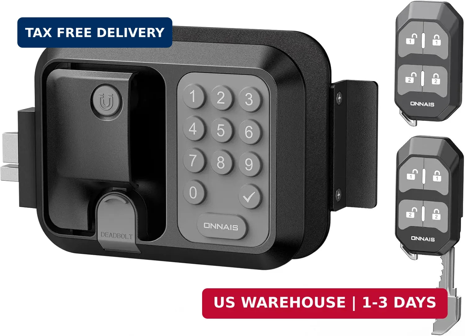 ONNAIS Keyless RV Door Lock with 0-9 Keypad & One-FOB Dual Lock Control | Fits M