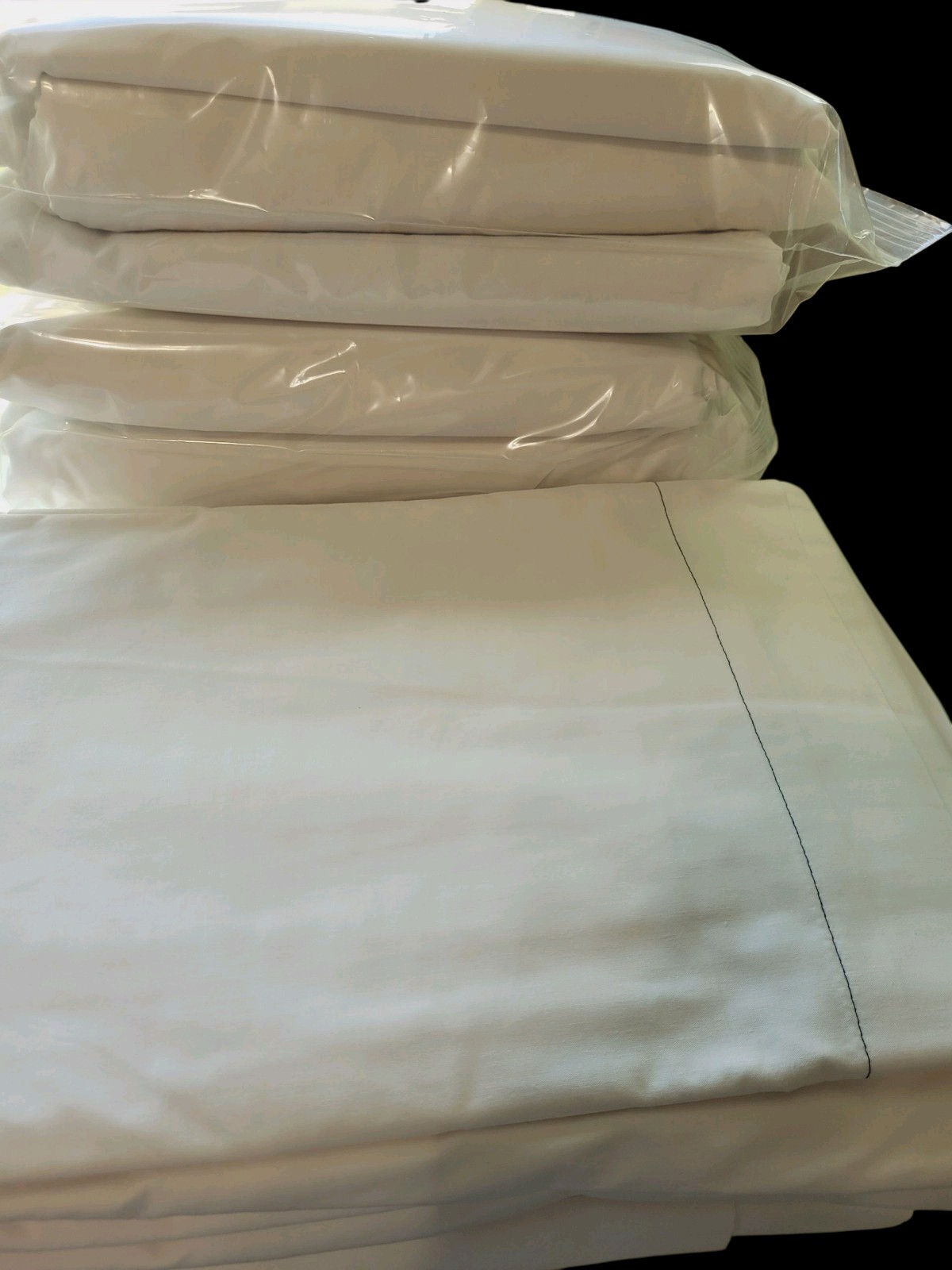 White T-200 Percale Hotel Linen Flat Sheets Polycotton Spa & Home Bedding 6 Pack