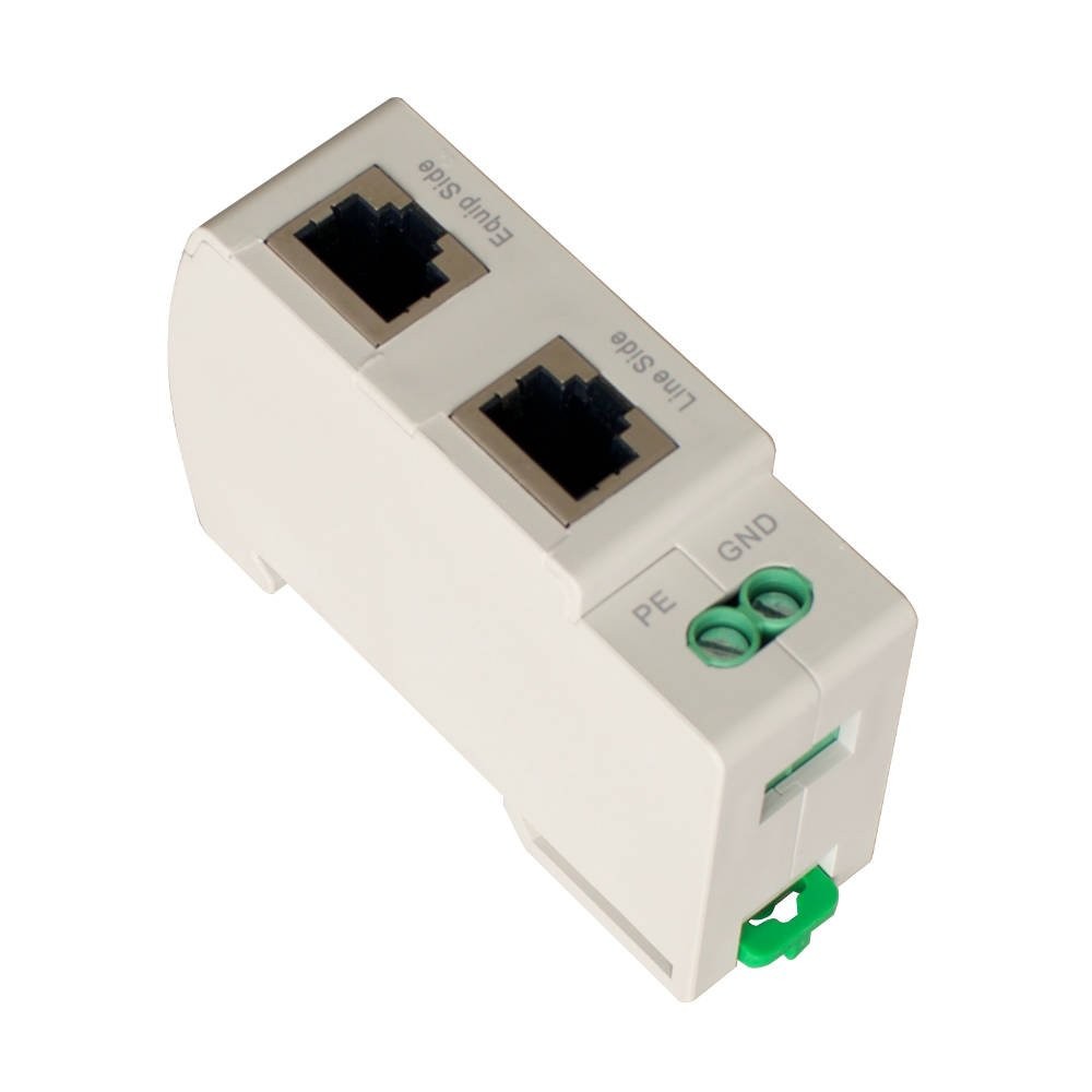 WTH-SG/RJ45 DIN-Rail Mounted Gigabit Ethernet PoE Surge Protector Full GDT TV...