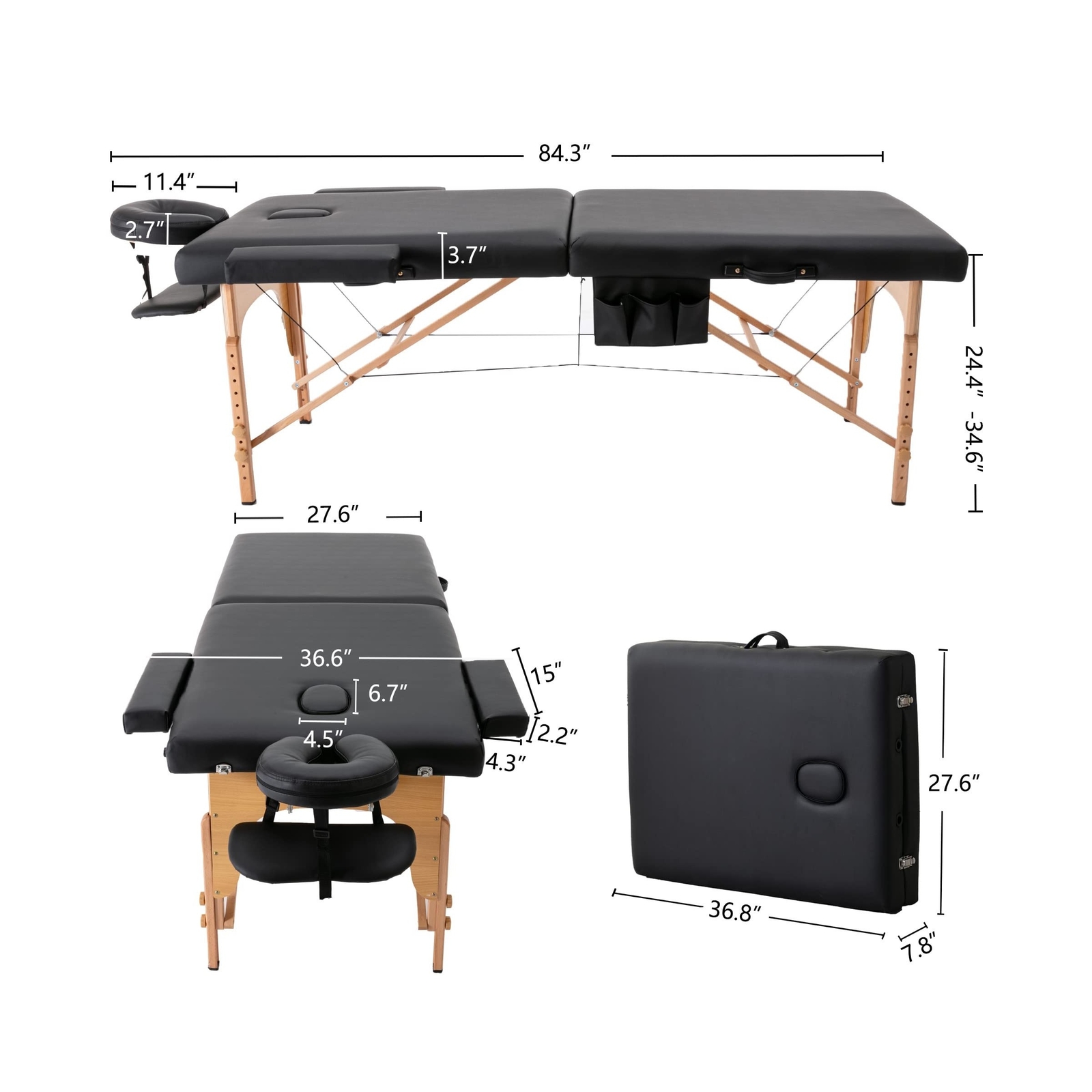 KCC Memory Foam Massage Table Premium Portable Foldable Massage Bed Height Ad...