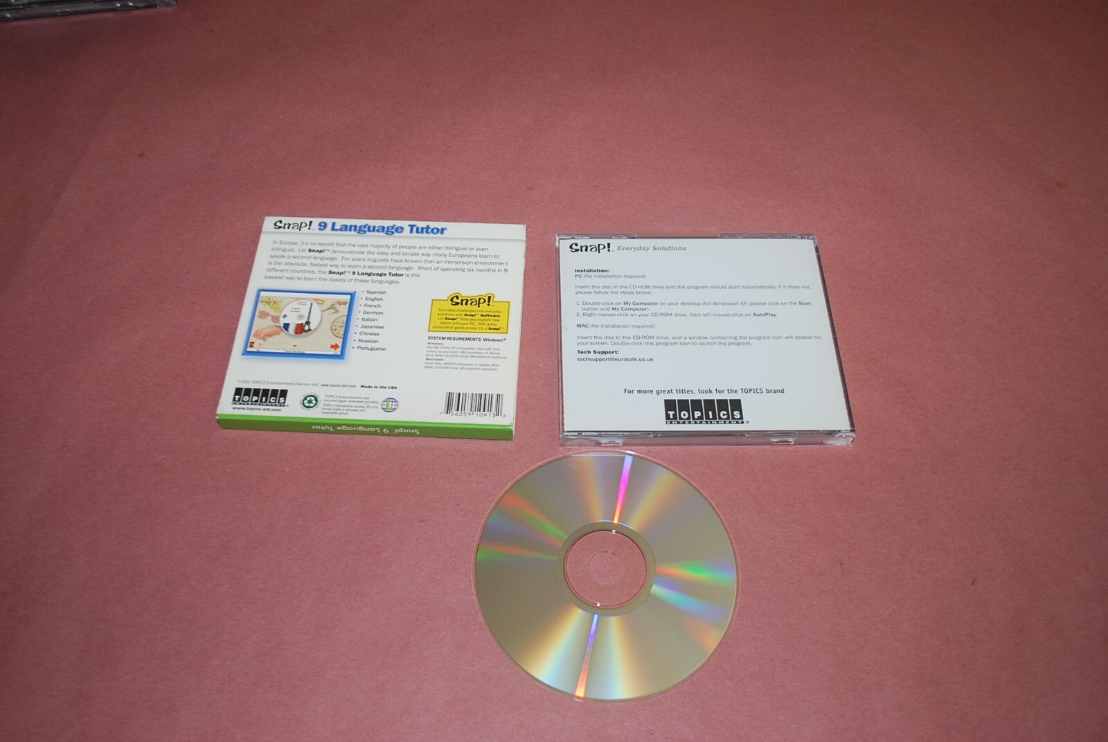 9 Language Tutor-WIN/MAC CD ROM -Snap!-2003