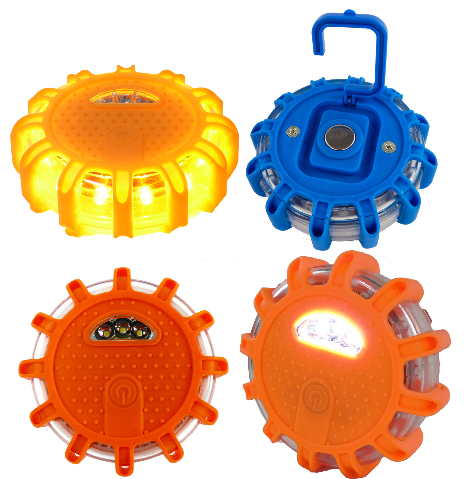 LED Roadside Emergency Flare Lights Magnetic Safety Disc Flashing Safety Beacons