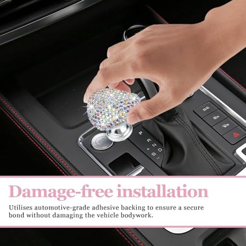 Bling Car Push Start Button Cover, Heart Shape One-Touch Start Button with AB