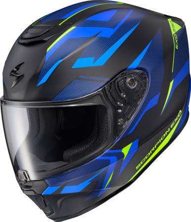 SCORPION EXO EXO R330 Saga Full Face Helmet - Black/Blue/Hi-Vis