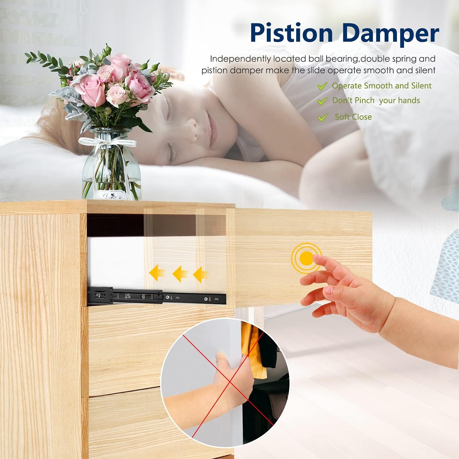 12" Soft Close Drawer Slides – 2 Pack Side Mount Full Extension Ball Bearing