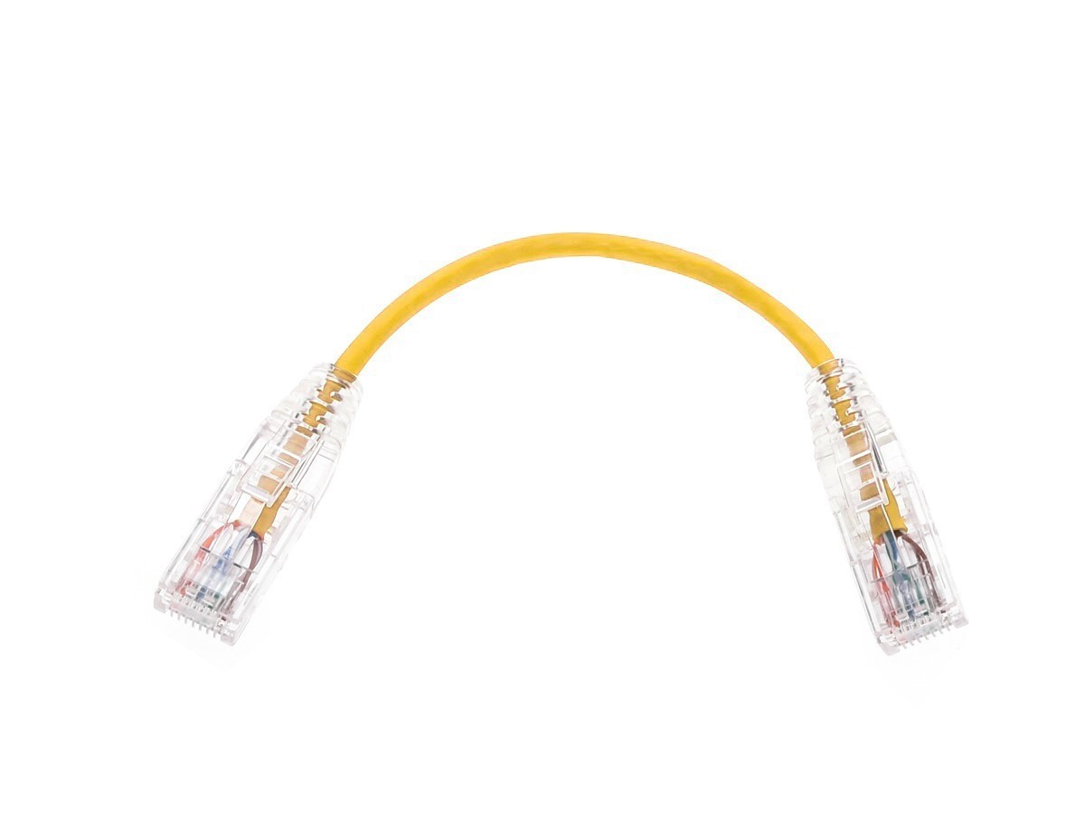 Monoprice Cat6 Ethernet Patch Cable - 0.5 feet - Yellow | Snagless RJ45 Stranded