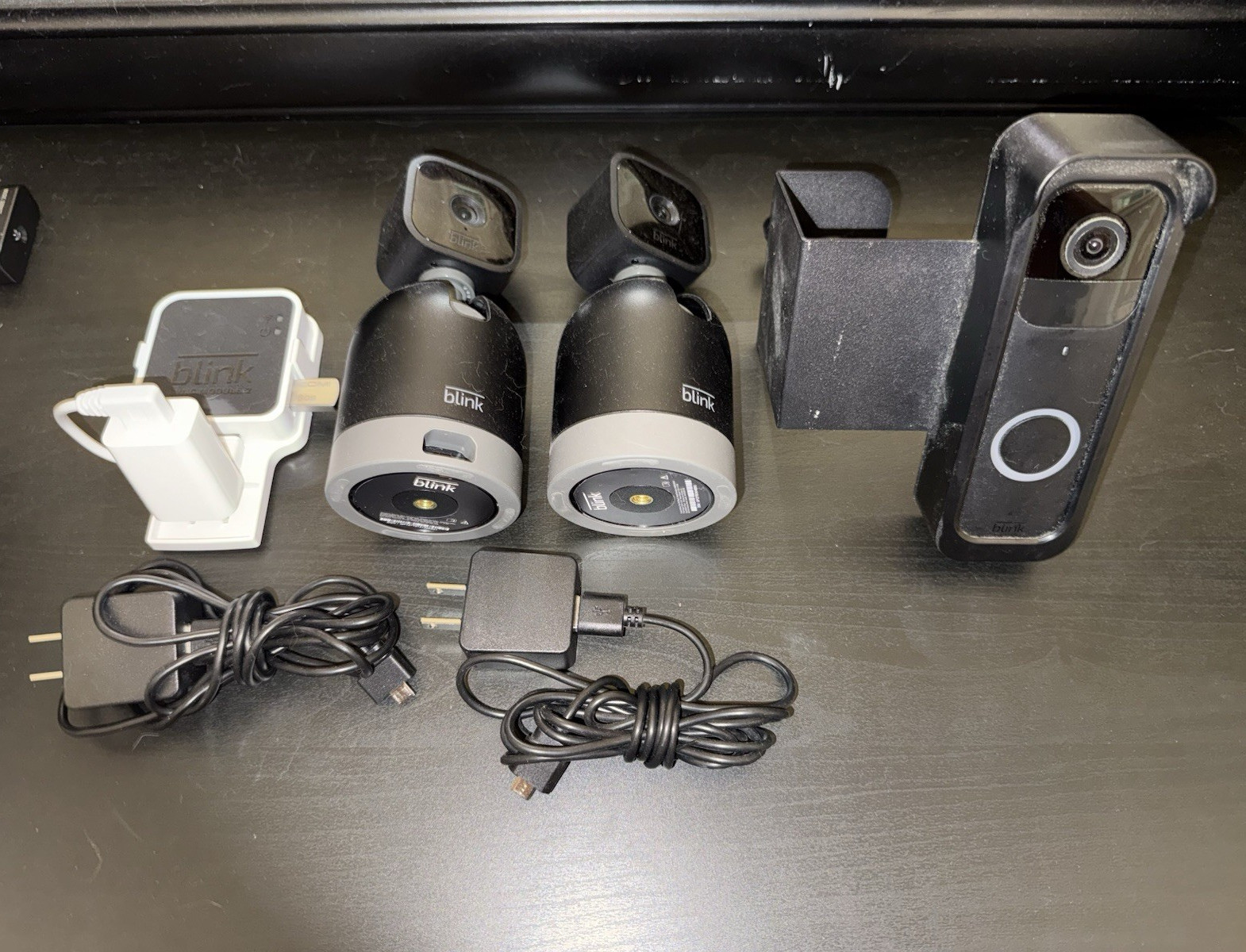 Blink Doorbell Camera Bundle w/ 2 Pan-Tilt Cameras + Mount + Sync Module 2