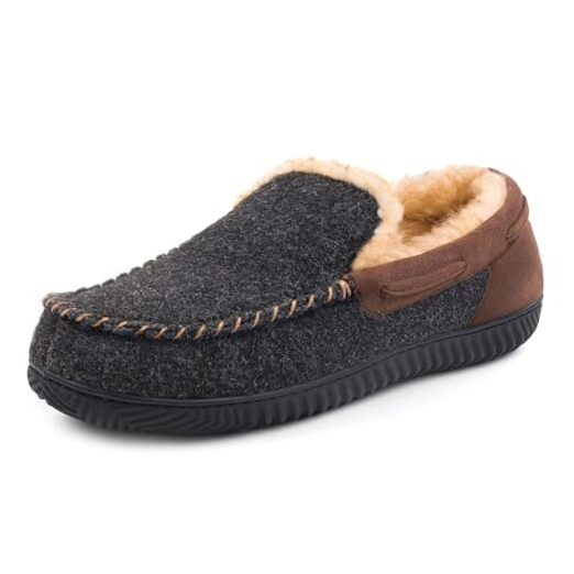 Men's Hearthfire Memory Foam Moc Slipper 10 Black