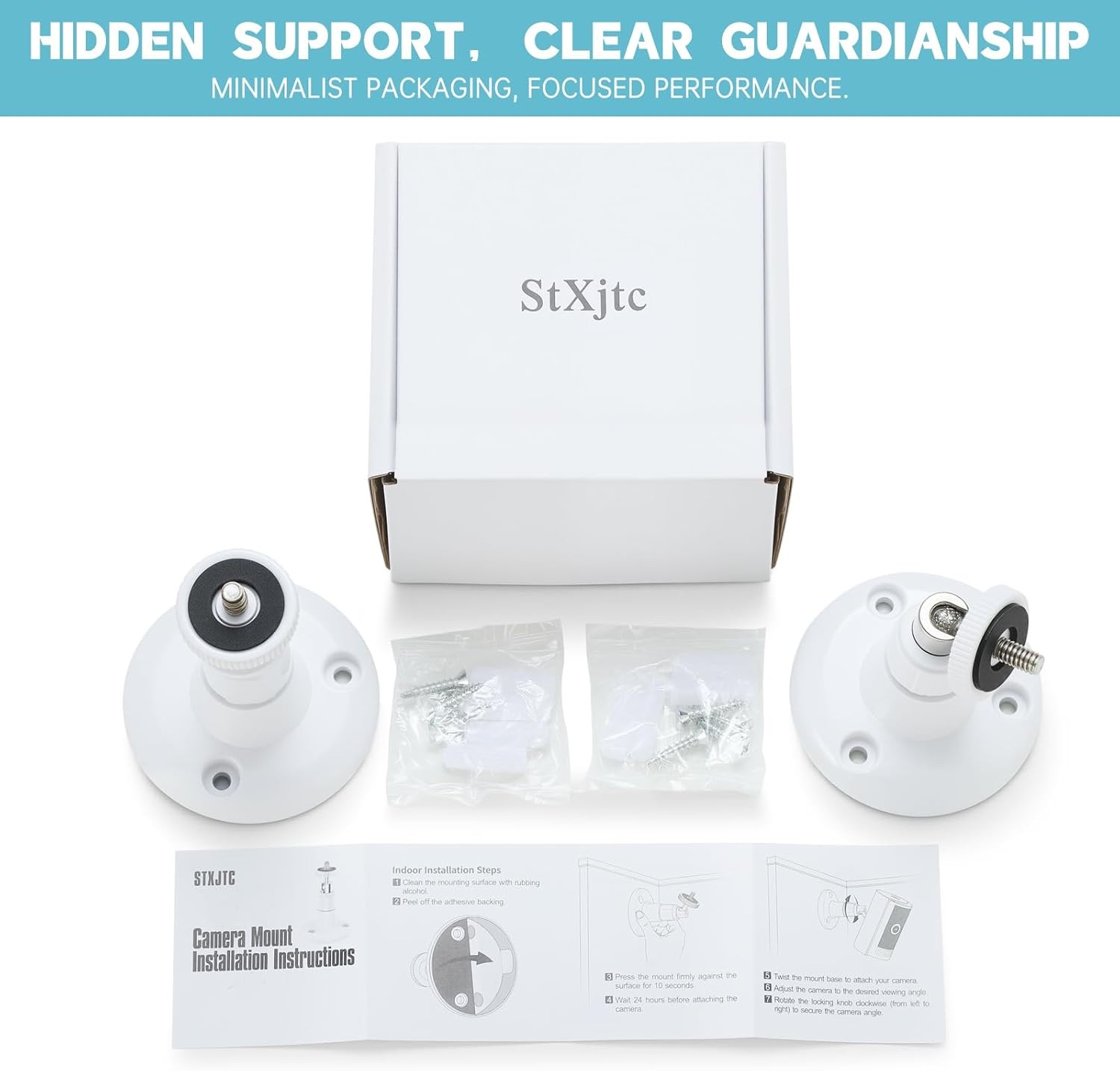2 Pack Ring Camera Mount Bracket for Stick Up Cam, Outdoor White