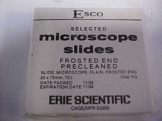 * PACKAGE OF MICROSCOPE SLIDES PLAIN PRECLEANED ZA-168
